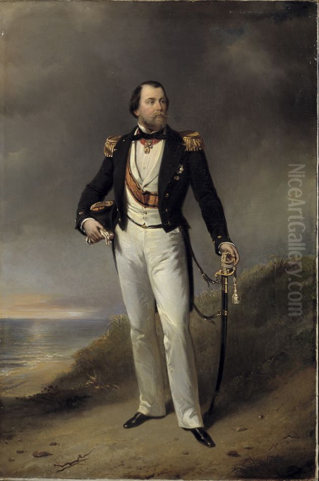 Portrait of king Willem III Oil Painting by Nicolaas Pieneman