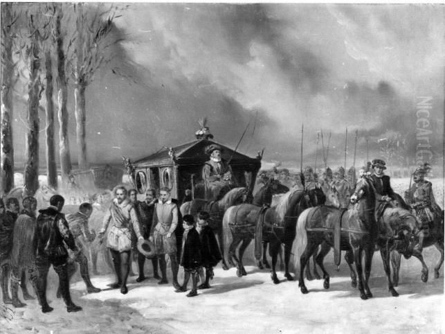 Anno 1608. De ontmoeting van Maurits en Spinola Oil Painting by Karel Frederik Bombled