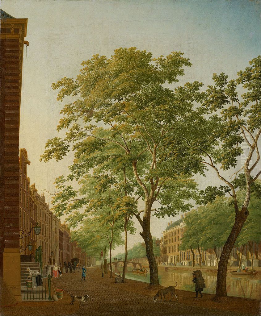 De Keizersgracht bij het Molenpad Oil Painting by Hendrik Keun