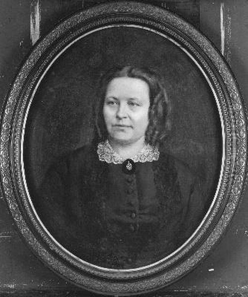 Hendrika Jacoba Stokhuyzen (1816-1872), (echtgenote van ds. Adema van Scheltema) Oil Painting by Jan Hendrik Scheltema