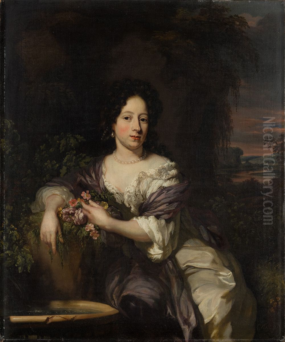 Madalena de la Court (1662-1712) Oil Painting by Nicolaes Maes
