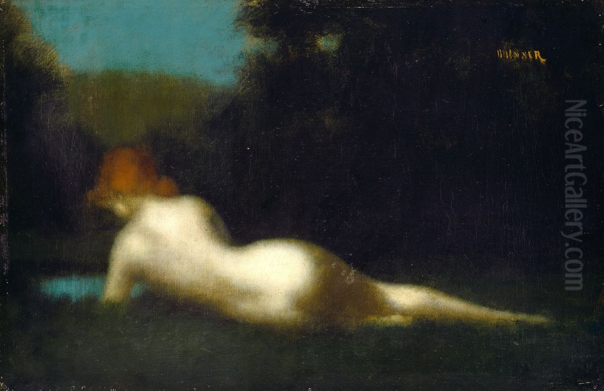Reclining Nude Oil Painting by Jean-Jacques Henner