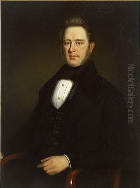 Hendrik van der Masch Spakler (1805-1881) Oil Painting by Hendrik Jacobus Scholten