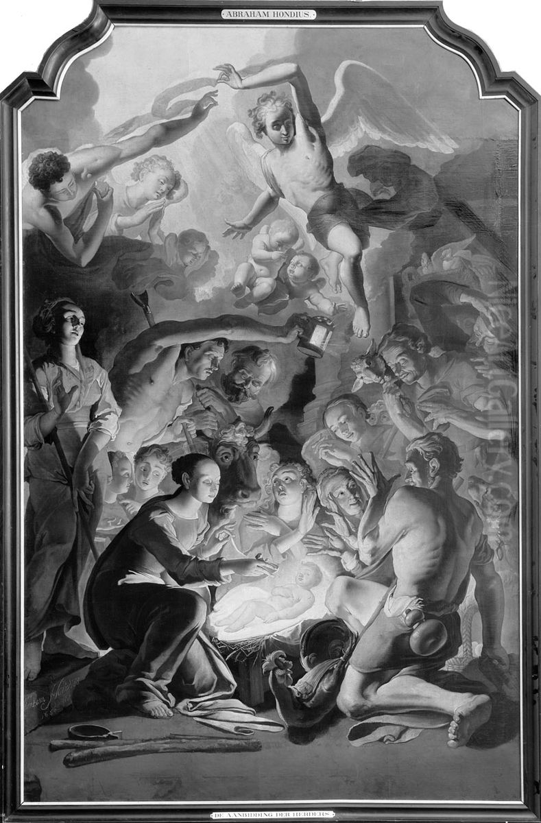 De aanbidding der herders Oil Painting by Abraham Danielsz. Hondius