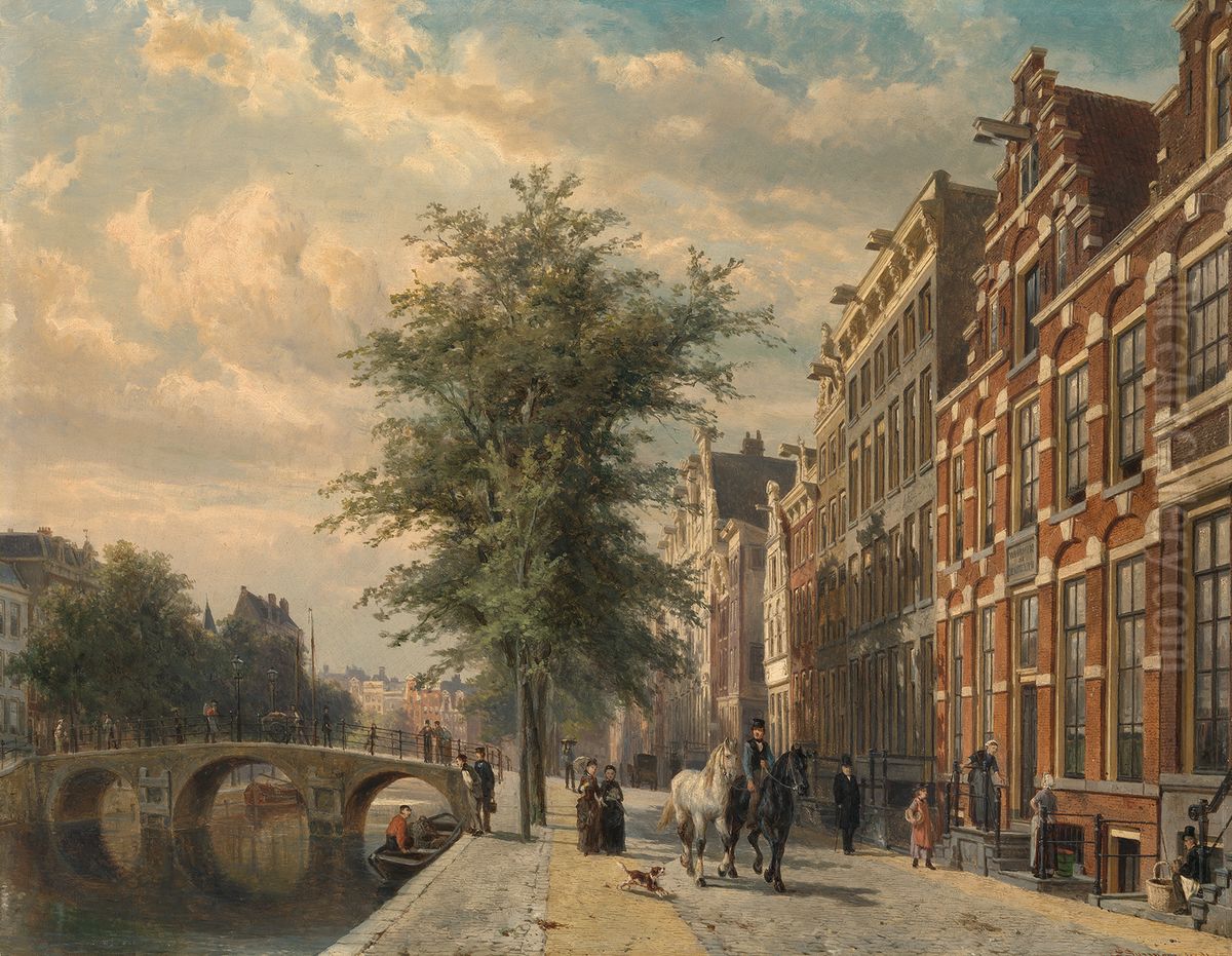 Het Doopsgezinde Weeshuis De Oranjeappel aan de Herengracht 344 Oil Painting by Cornelis Springer