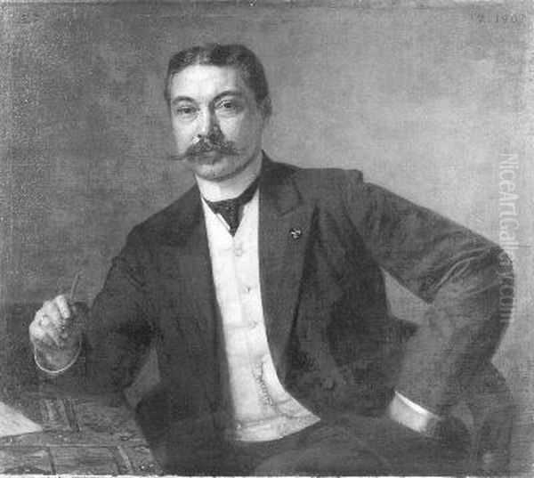 Portrait of Wilhelmus Frederik van Leeuwen (1860-1930) Oil Painting by Jan Veth