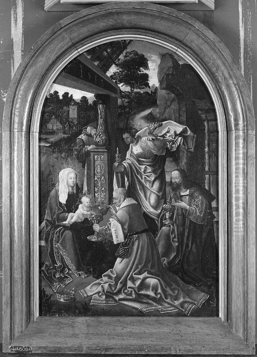 De aanbidding der koningen Oil Painting by Jacob Cornelisz Van Oostsanen