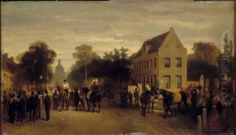 Concours Hippique op de Plantage Oil Painting by Charles Rochussen