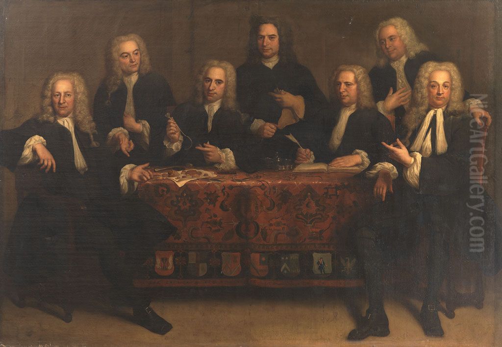De overlieden van het Chirurgijnsgilde Oil Painting by Jan Maurits Quinkhard