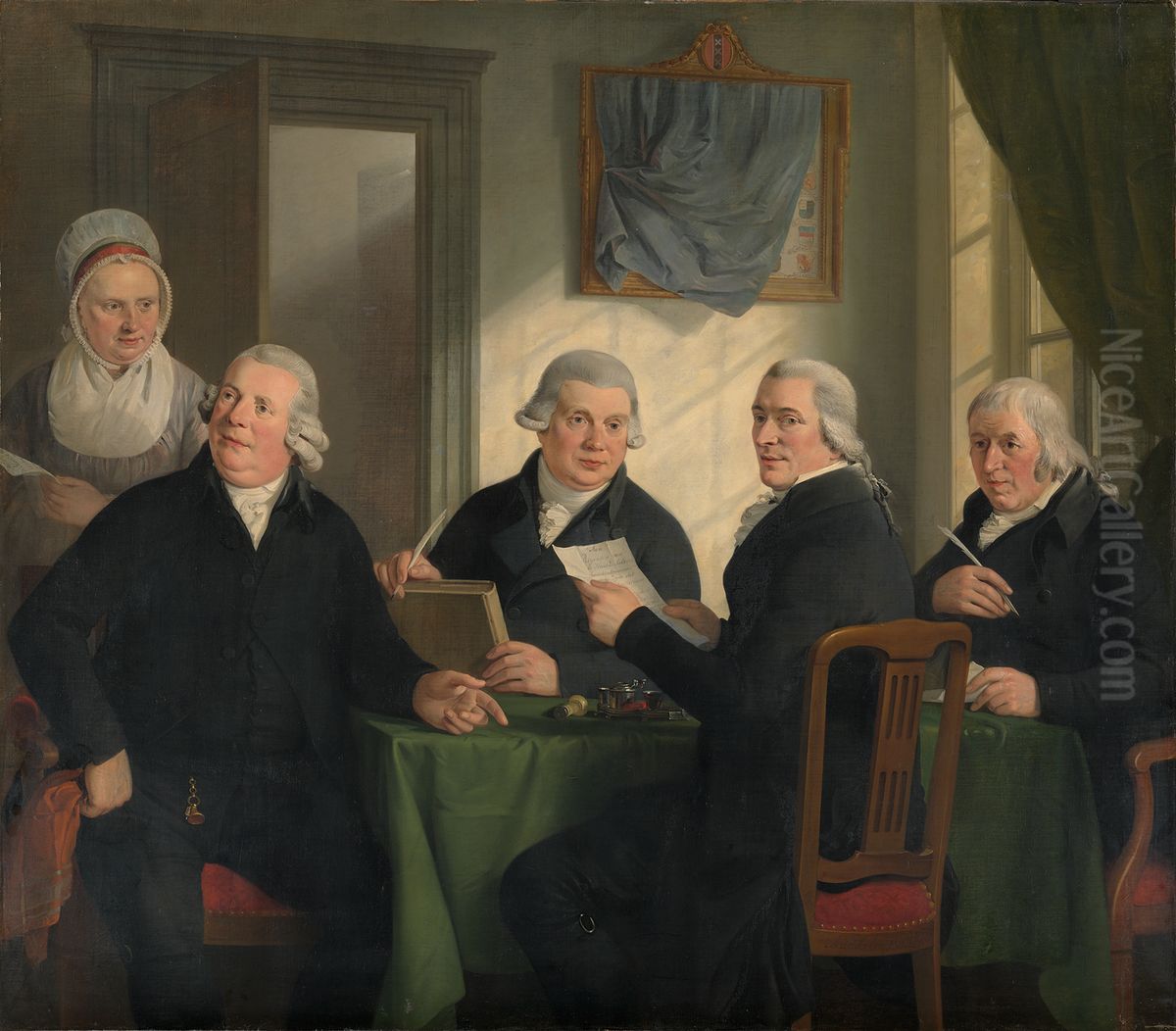 De regenten van het Oudezijds Huiszittenhuis Oil Painting by Adriaan de Lelie