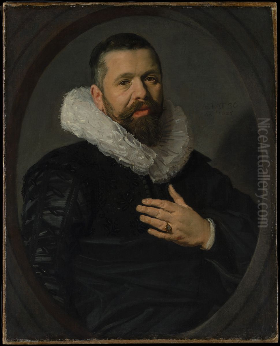Portrait of a Bearded Man with a Ruff Oil Painting by Frans Hals