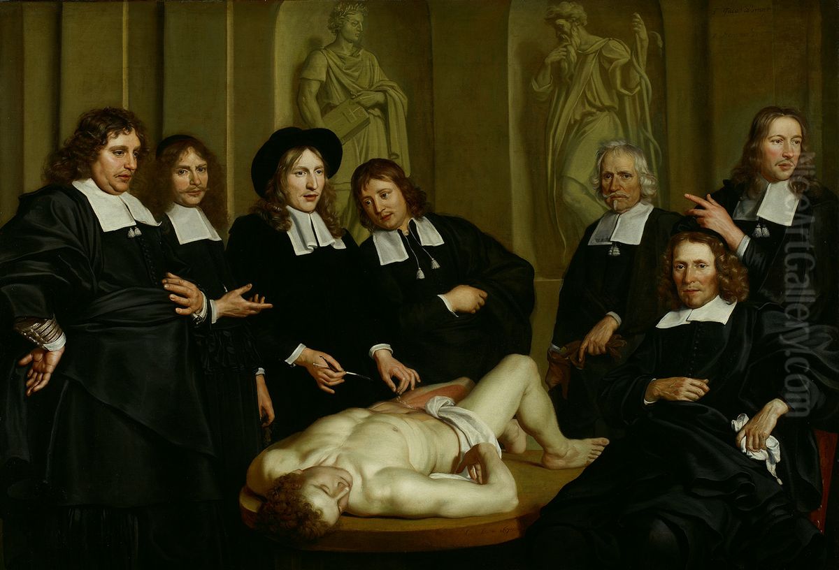Anatomische les van Dr. Frederik Ruysch Oil Painting by Adriaen Backer
