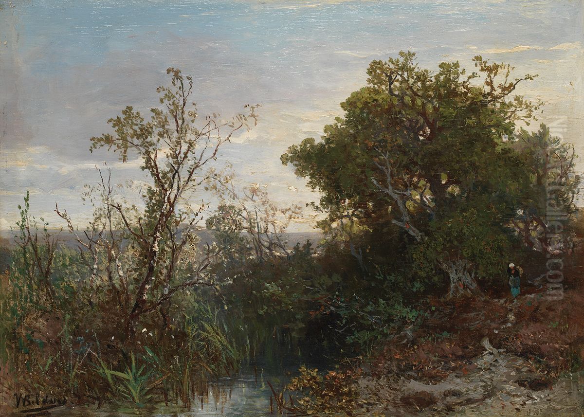 Landschap Oil Painting by Johannes Warnardus Bilders