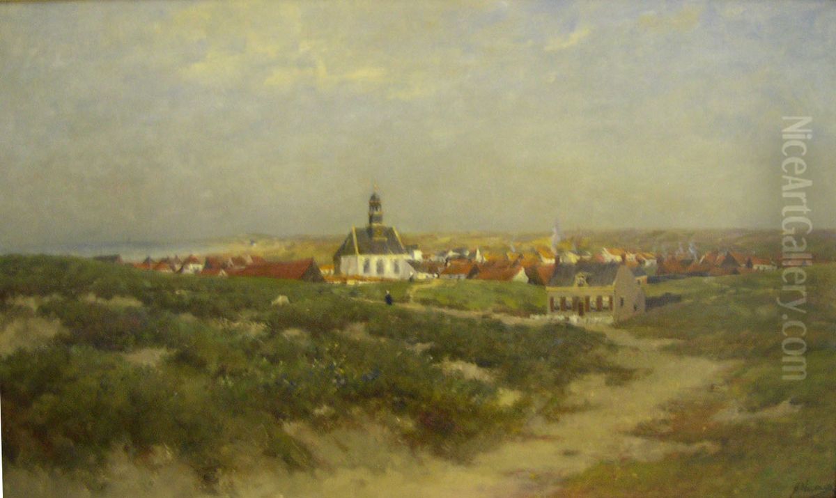 Huisjes in de duinen Oil Painting by Jan Hillebrand Wijsmuller