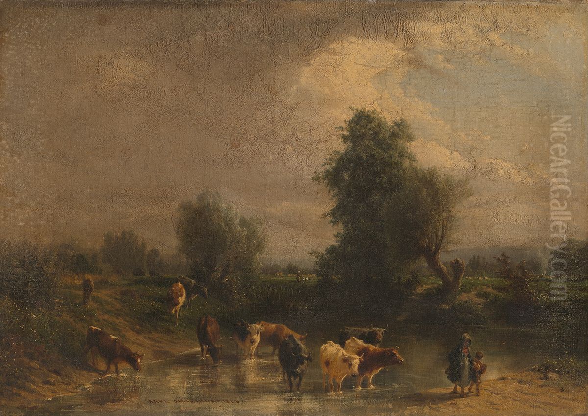 Het wed Oil Painting by Karl Girardet