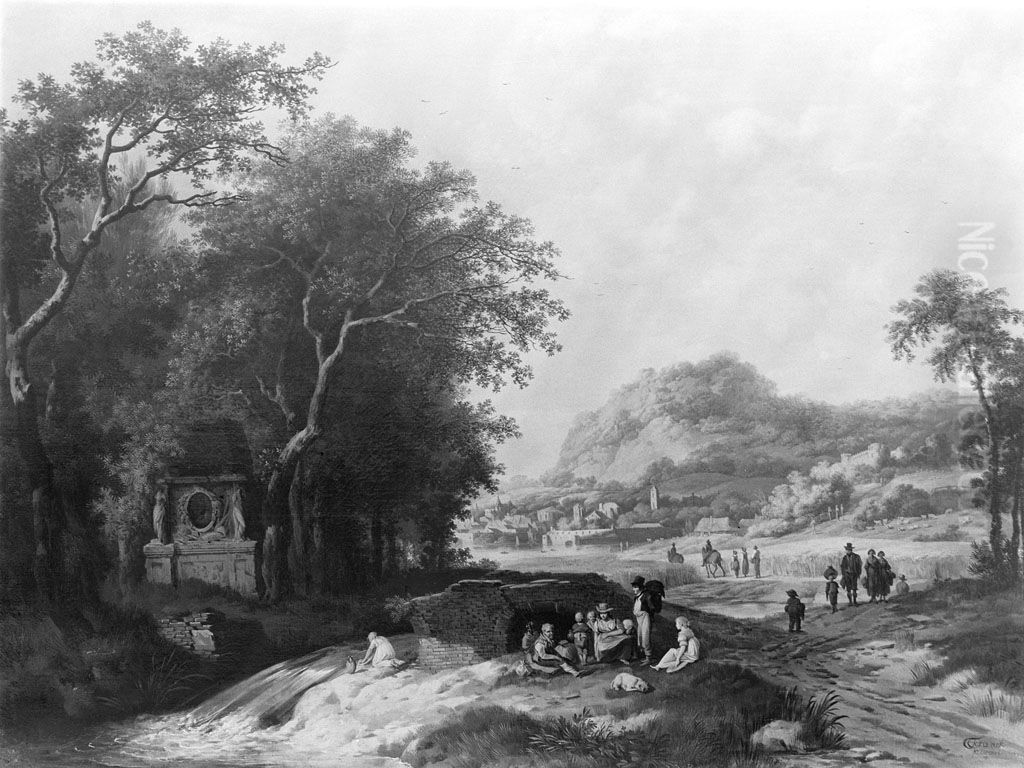 Landschap Oil Painting by Christoffel Frederik Franck