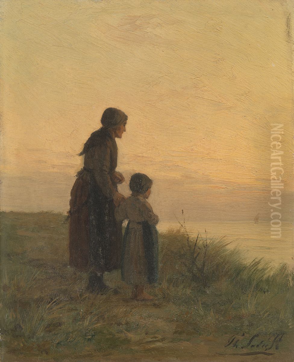 Op de duinen Oil Painting by Philip Sadee