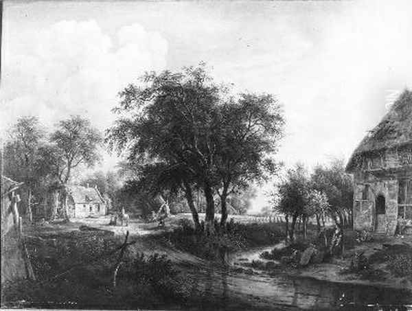 Landschap Oil Painting by Jan Hulswit