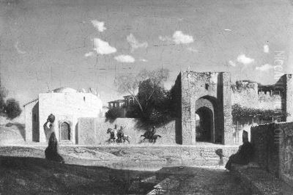 Een stad in Klein-Azie Oil Painting by Alexandre-Gabriel Decamps