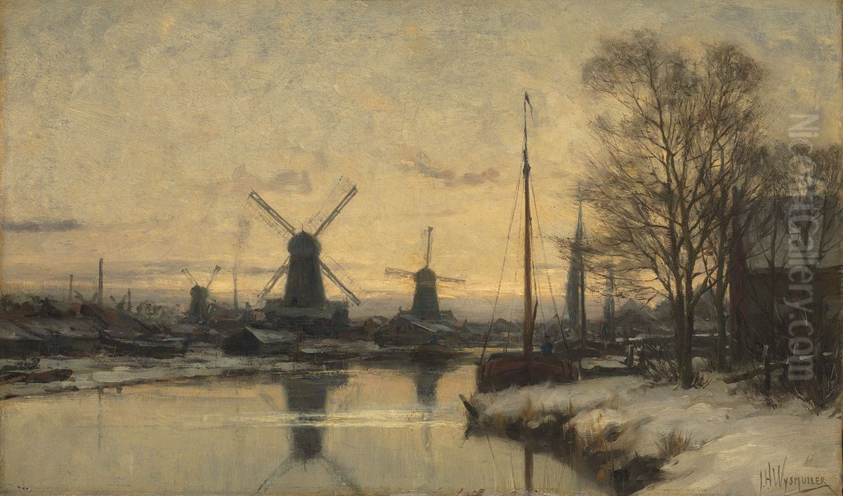 In the periphery of the Baarsjes in Amsterdam Oil Painting by Jan Hillebrand Wijsmuller