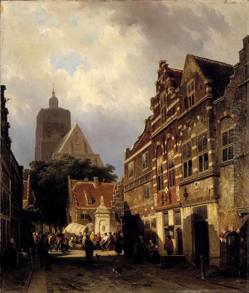 Een gezicht in den Briel Oil Painting by Cornelis Springer