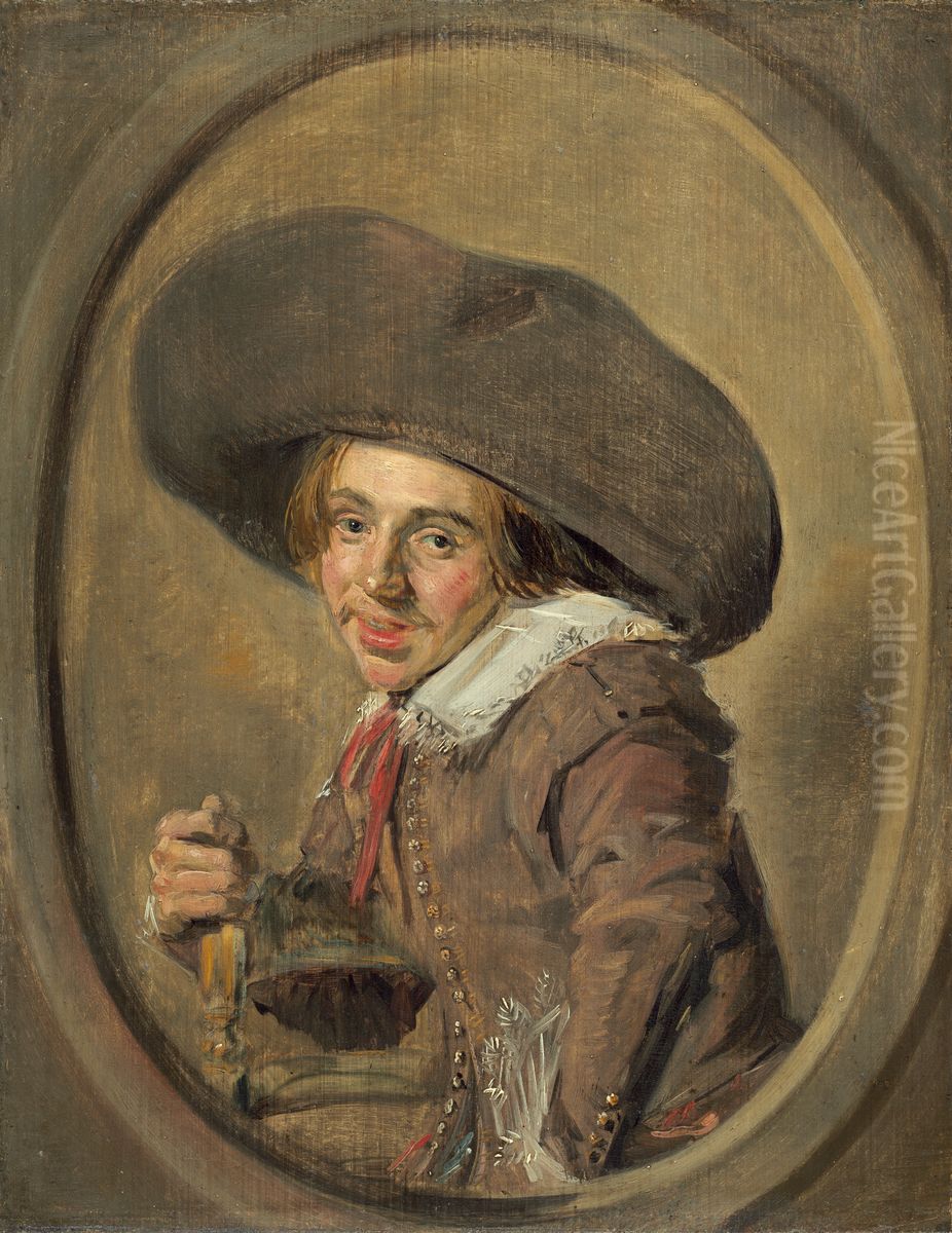 A Young Man in a Large Hat.[1] Oil Painting by Frans Hals