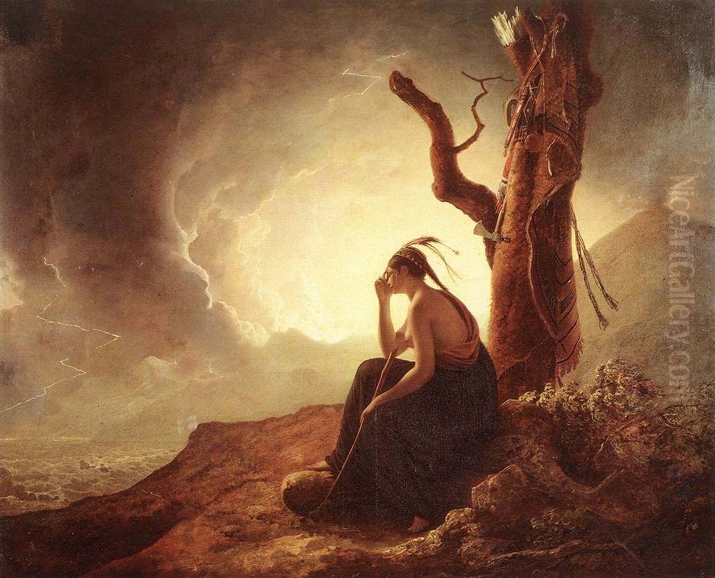 Indian Widow Oil Painting by Joseph Wright of Derby