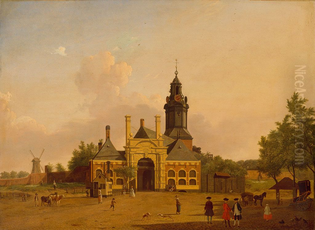 De Haarlemmerpoort Oil Painting by Jan ten Compe