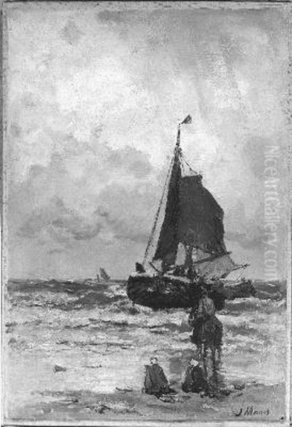 Thuiskomst van de vissersschuit Oil Painting by Jacob Maris