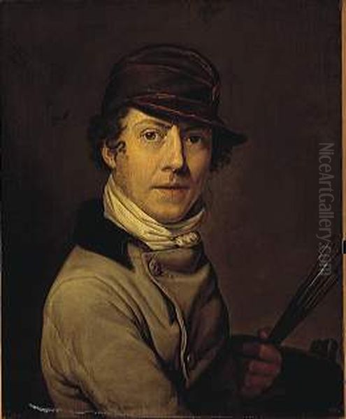 Zelfportret 1803 Oil Painting by Pieter Christoffel Wonder