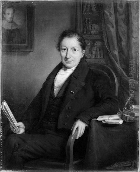 Portret van Jeronimo de Vries, griffier van de stad Amsterdam Oil Painting by Moritz Calisch