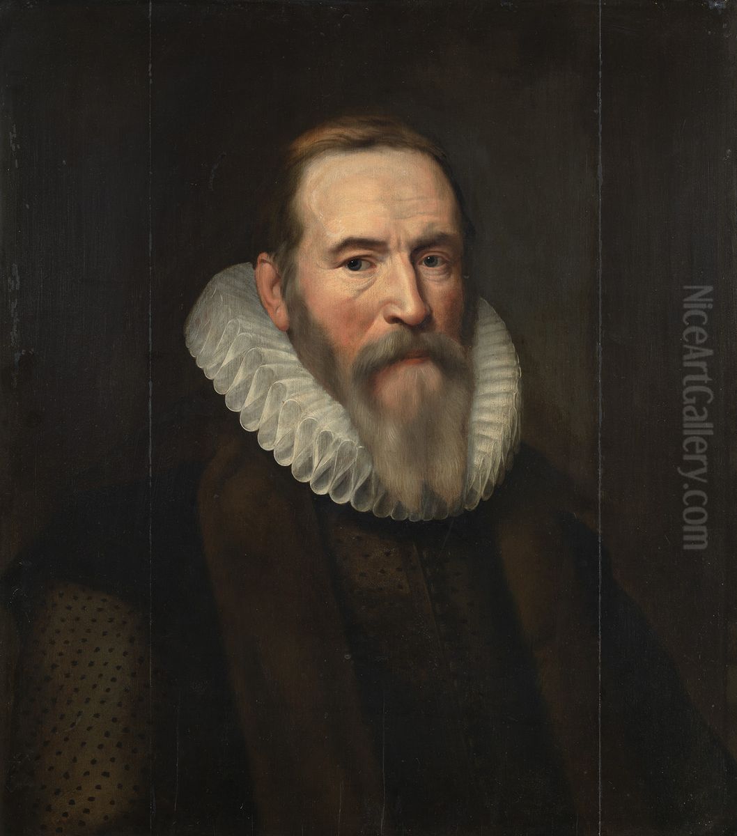 Portrait of Johan van Oldenbarneveldt (1547-1619) Oil Painting by Michiel Jansz. van Mierevelt