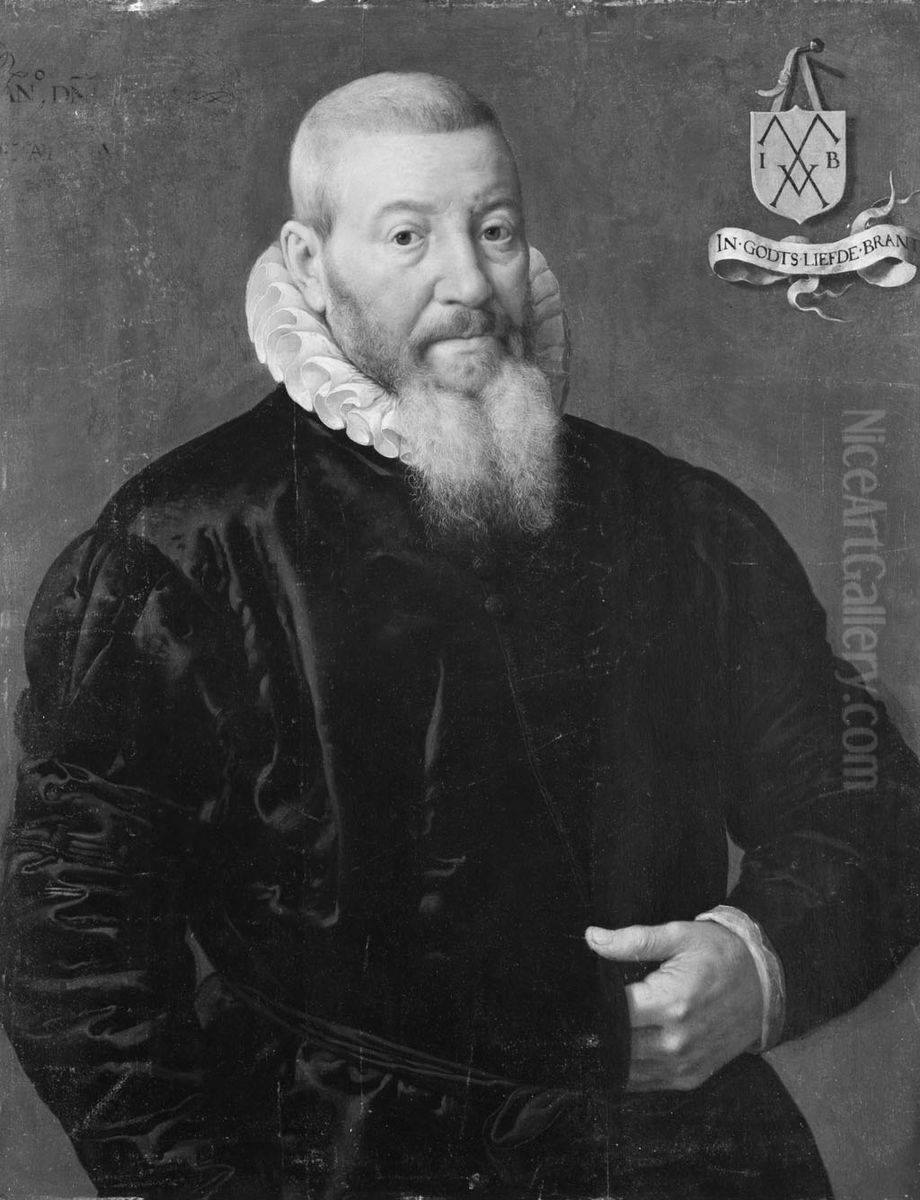 Portret van een man, mogelijk Jan Beth Jacobsz. (ca. 1520-1600) Oil Painting by Dirck Barendsz.