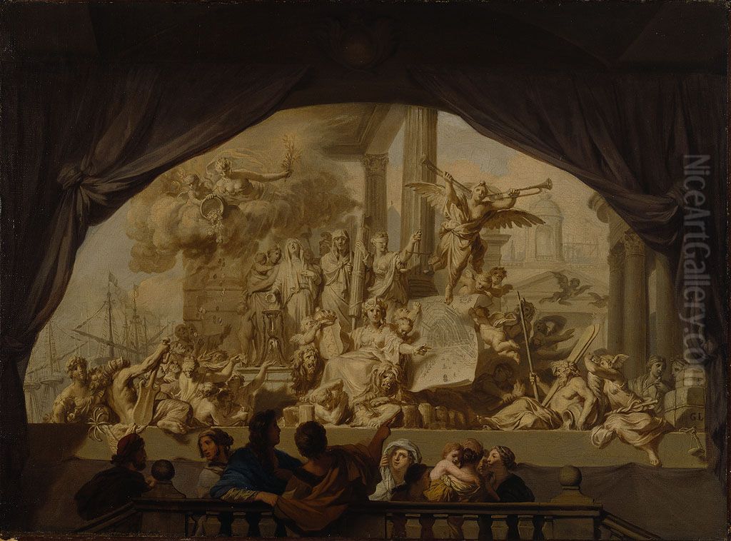 Allegorie op de roem van Amsterdam-Allegory of Amsterdam Oil Painting by Gerard de Lairesse