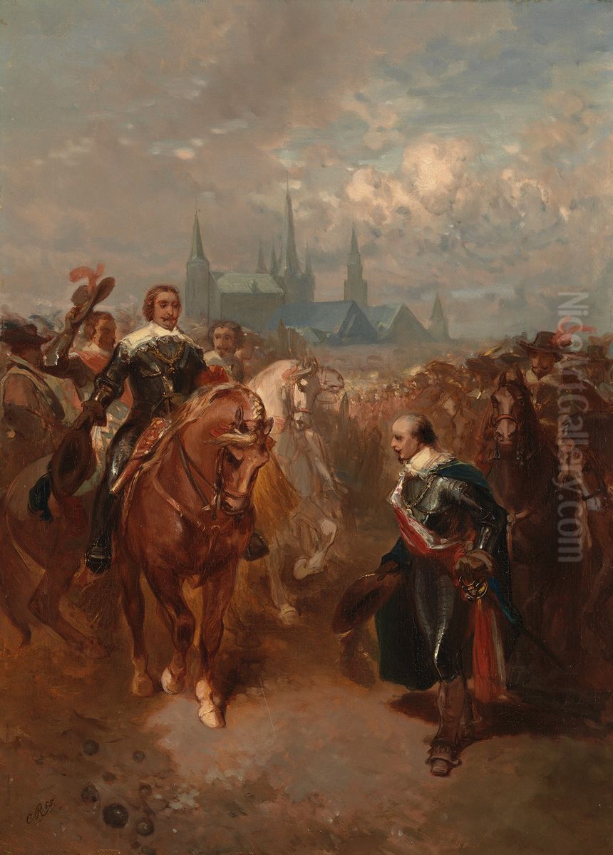 Anno 1632. Frederik Hendrik trekt Maastricht binnen Oil Painting by Charles Rochussen