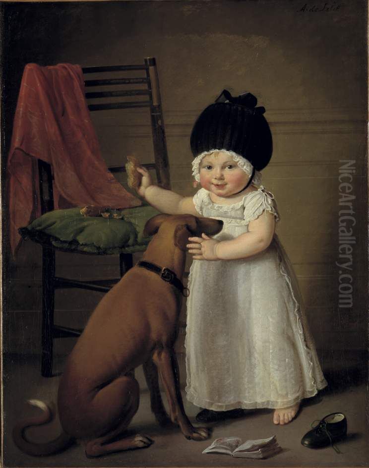 Suzanna Sophia Maria Hodshon (1815-1892) Oil Painting by Adriaan de Lelie