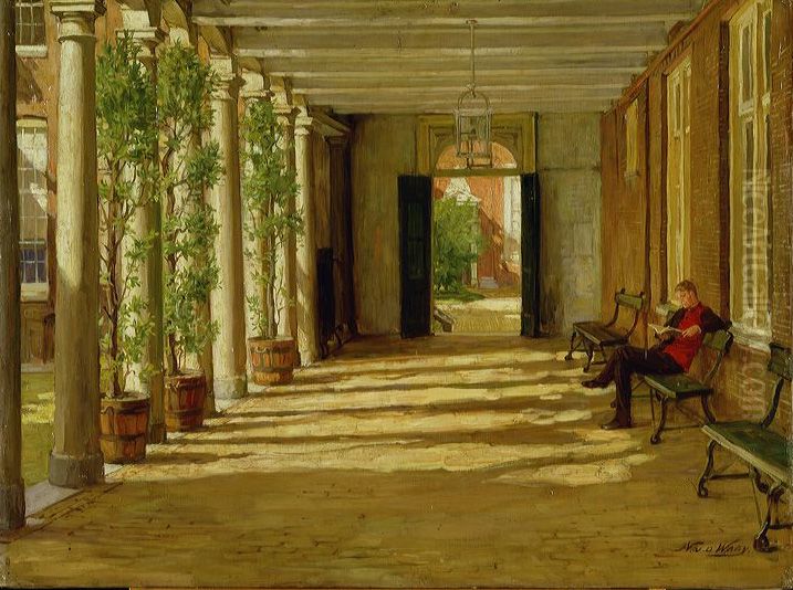 Colonade van het Burgerweeshuis Oil Painting by Nicolaas Van Der Waay
