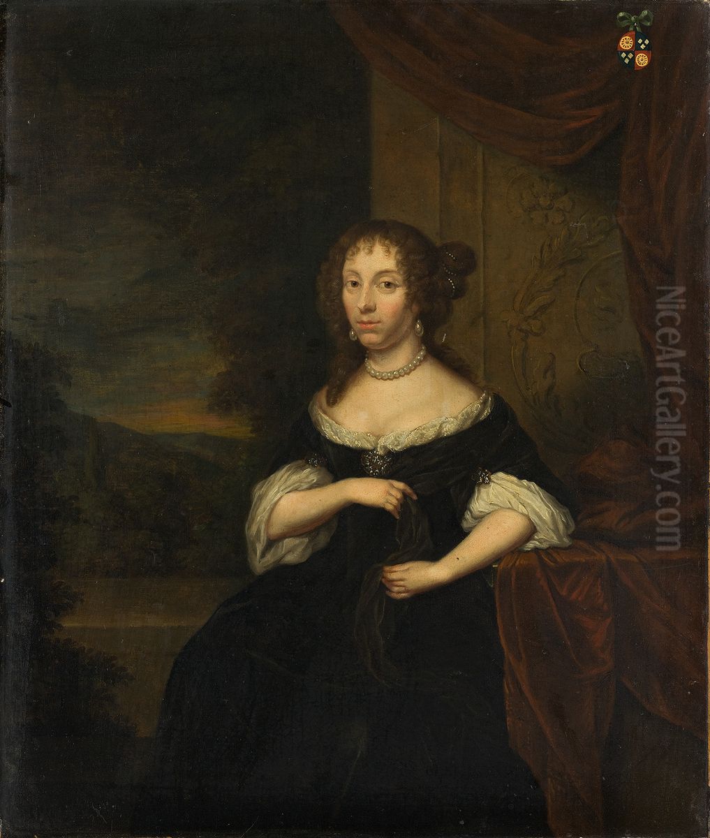 Catherina Raye (1641-1712) Oil Painting by Caspar Netscher