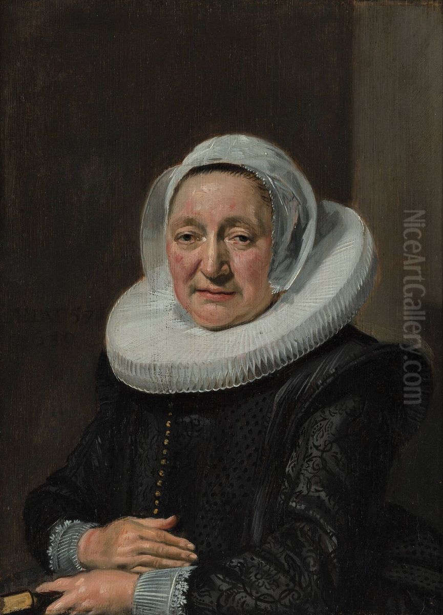 Portrait of a woman, possibly Judith van Breda Oil Painting by Frans Hals