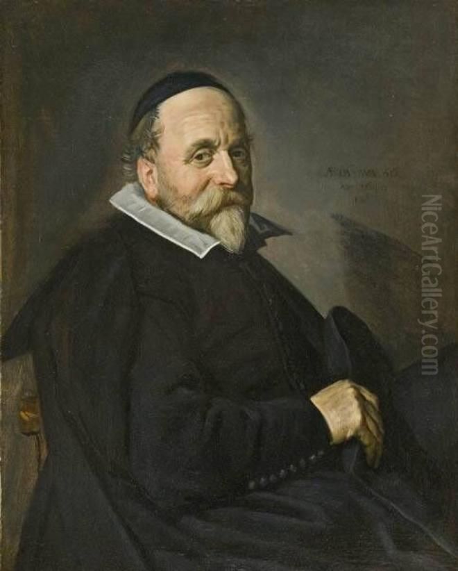 Portrait of a man, possibly Willem van Warmond Oil Painting by Frans Hals