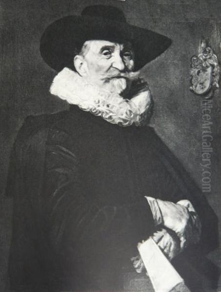 Portrait of an elderly man facing right, erroneously identified as Joseph Coymans in Bode-Binder, 1914 Oil Painting by Frans Hals