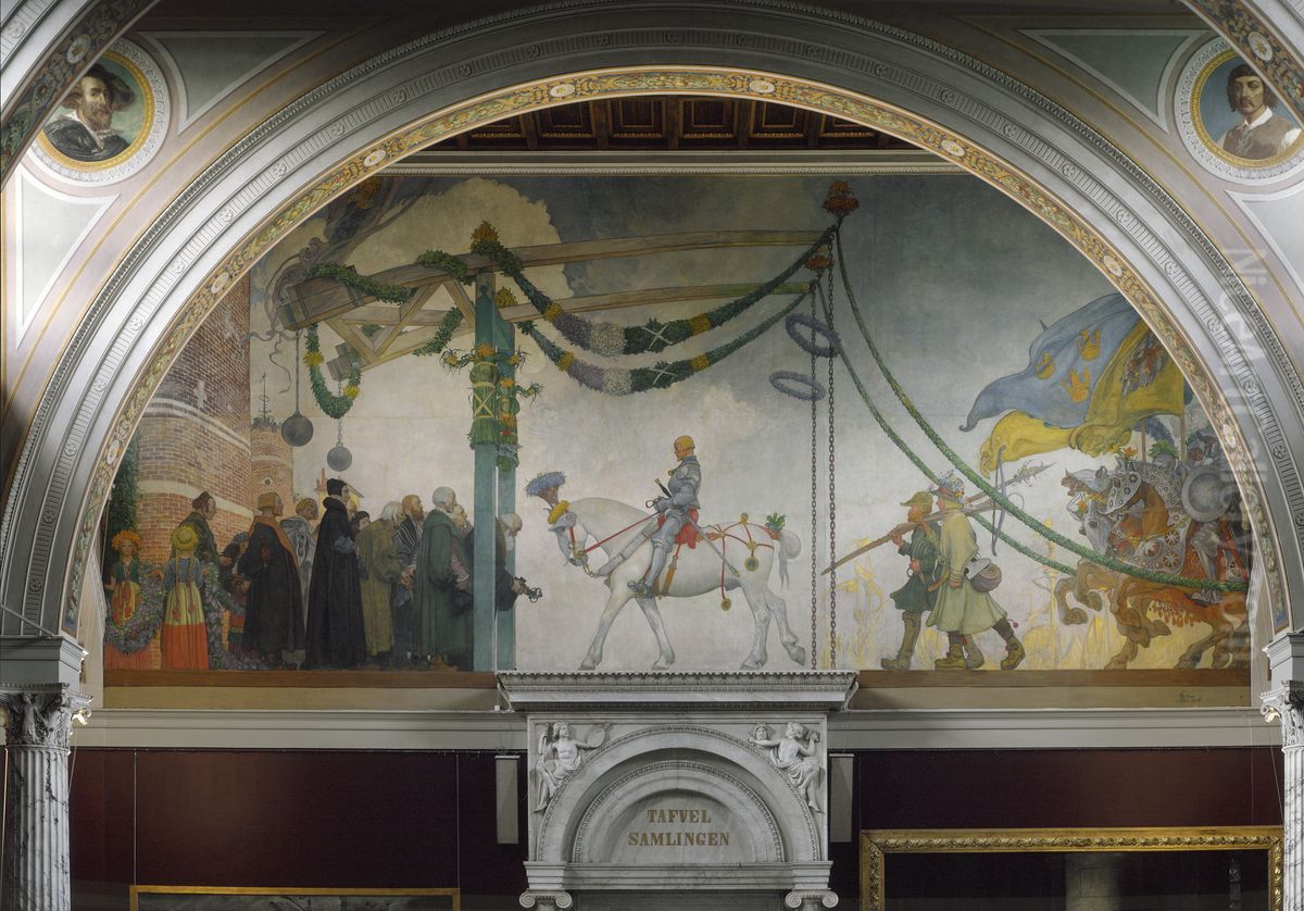 Gustav Vasas intag i Stockholm 1523 Oil Painting by Carl Larsson