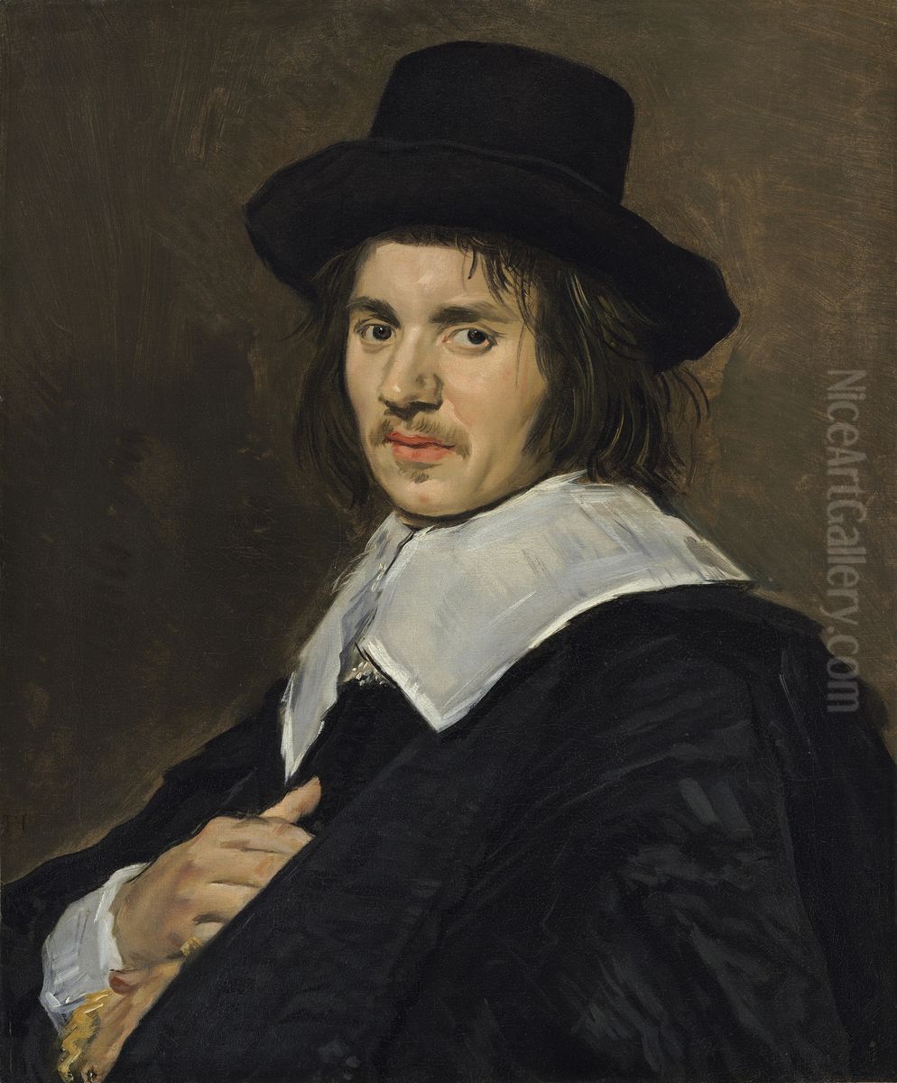 Portret van een zittende man Oil Painting by Frans Hals