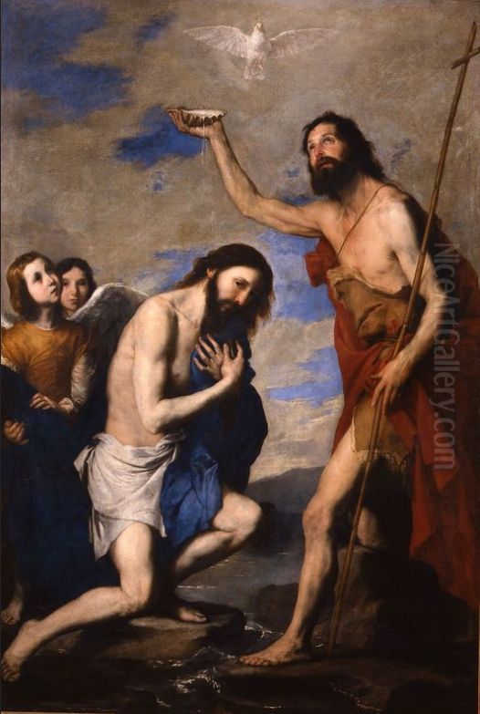 The baptism of Christ Oil Painting by Jusepe de Ribera