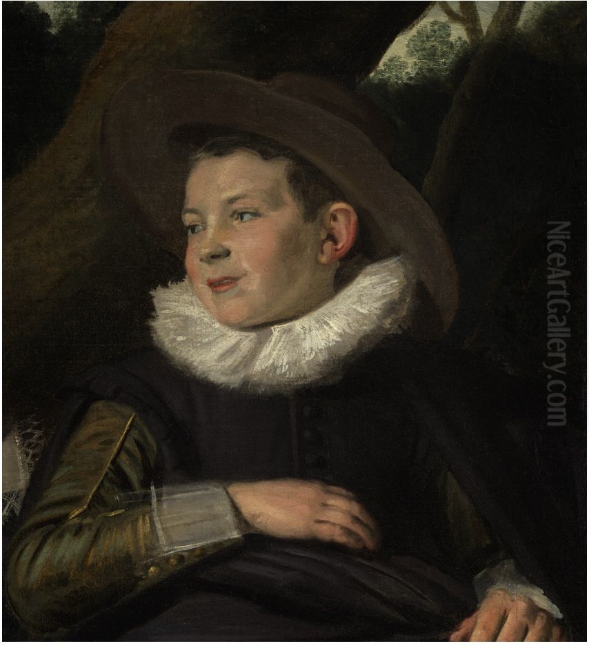 Portrait of a son of Ghijsbert Claesz. van Campen (?-1645) and Maria Joris (fragment) Oil Painting by Frans Hals