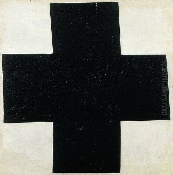 Black Cross Oil Painting by Kasimir Sevrinovitch Malevich