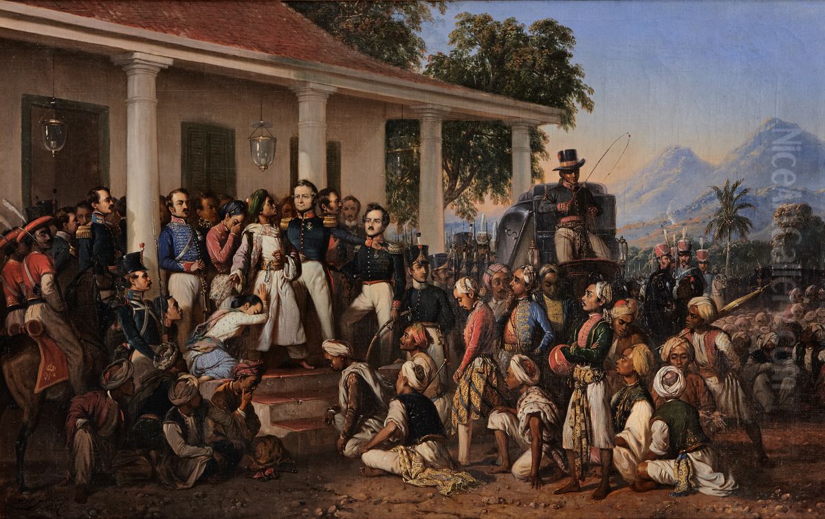 Penangkapan Diponegoro Oil Painting by Raden Saleh