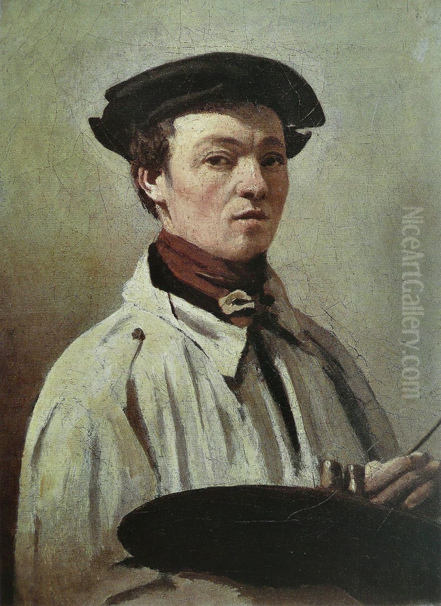 Self-portrait Oil Painting by Jean-Baptiste Camille Corot