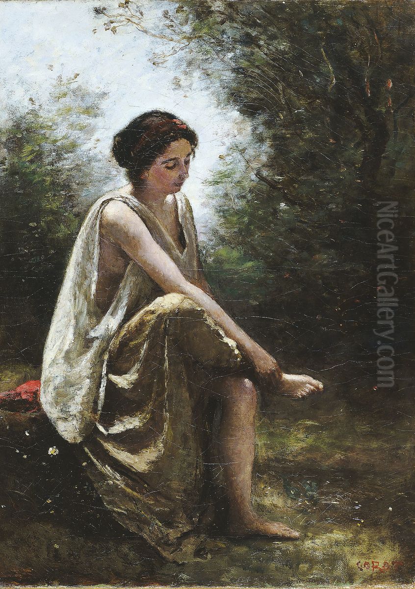 Eurydice blessee Oil Painting by Jean-Baptiste Camille Corot