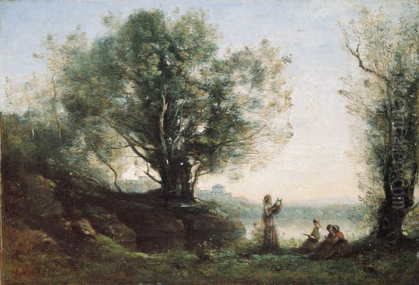 Orpheus Lamenting Eurydice Oil Painting by Jean-Baptiste Camille Corot